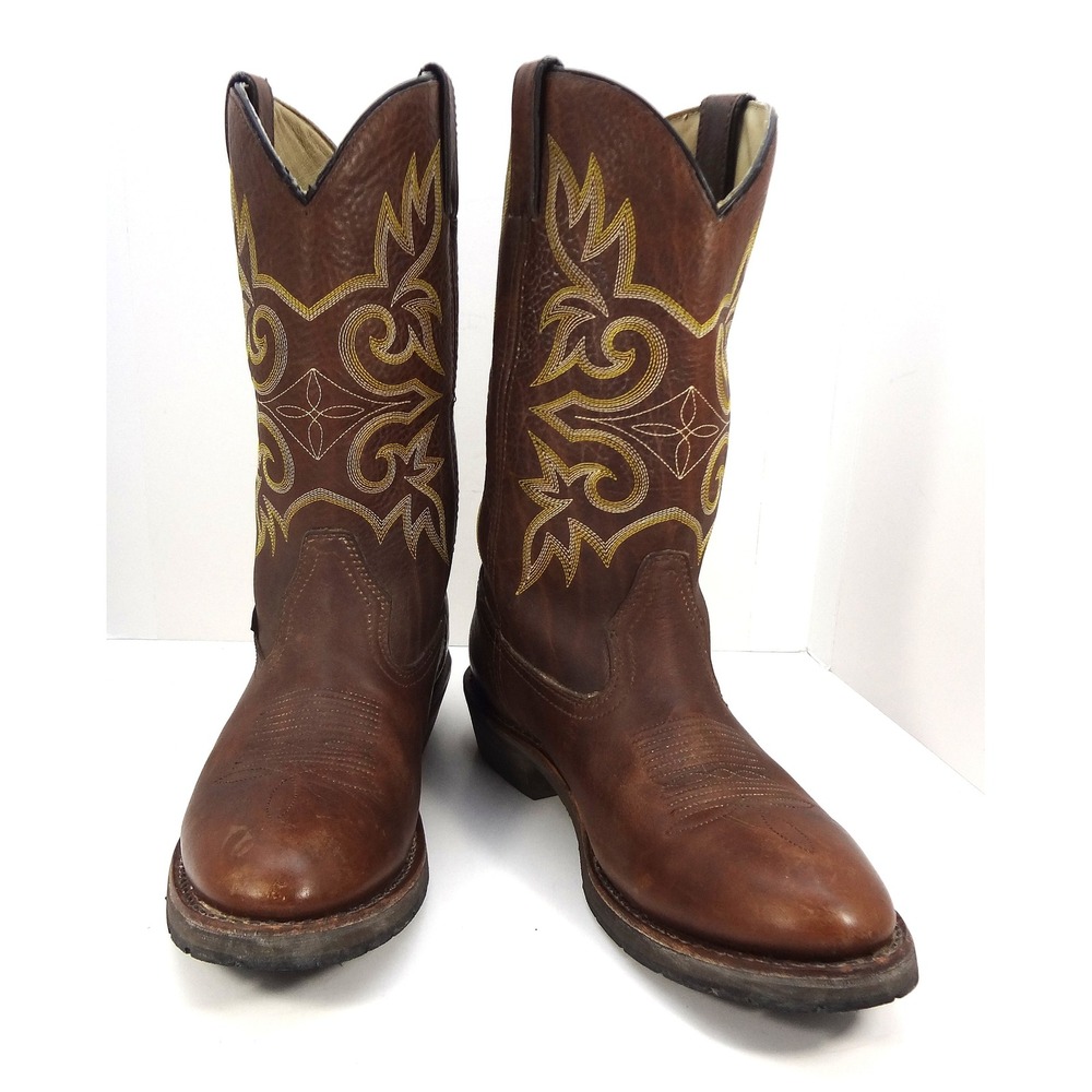 Dan Post Work Boots‎ Mens Leather Waterproof Western Cowboy Brown Size 10